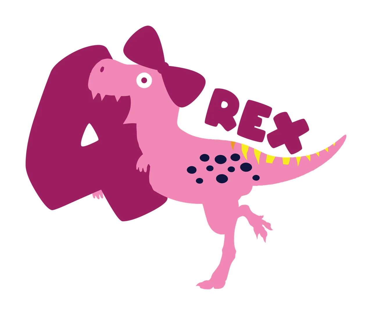 Dinosaur Rex Silhouette With 4 standing number letter R E X