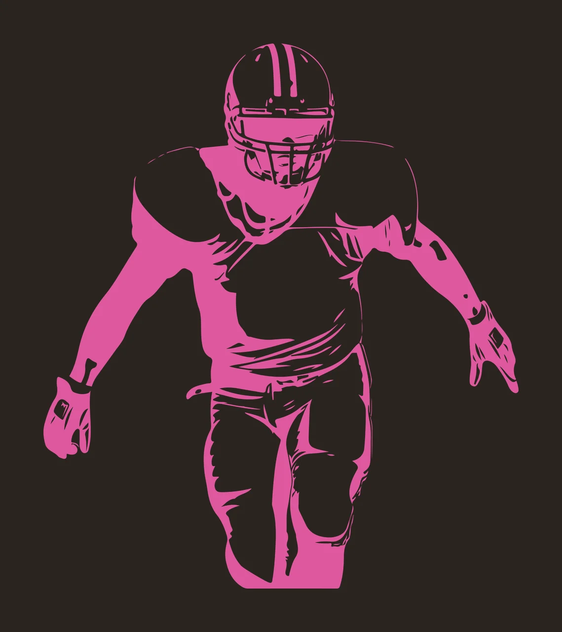 Football American Player In Action Pose standing helmet jersey contrast preview thumbnail