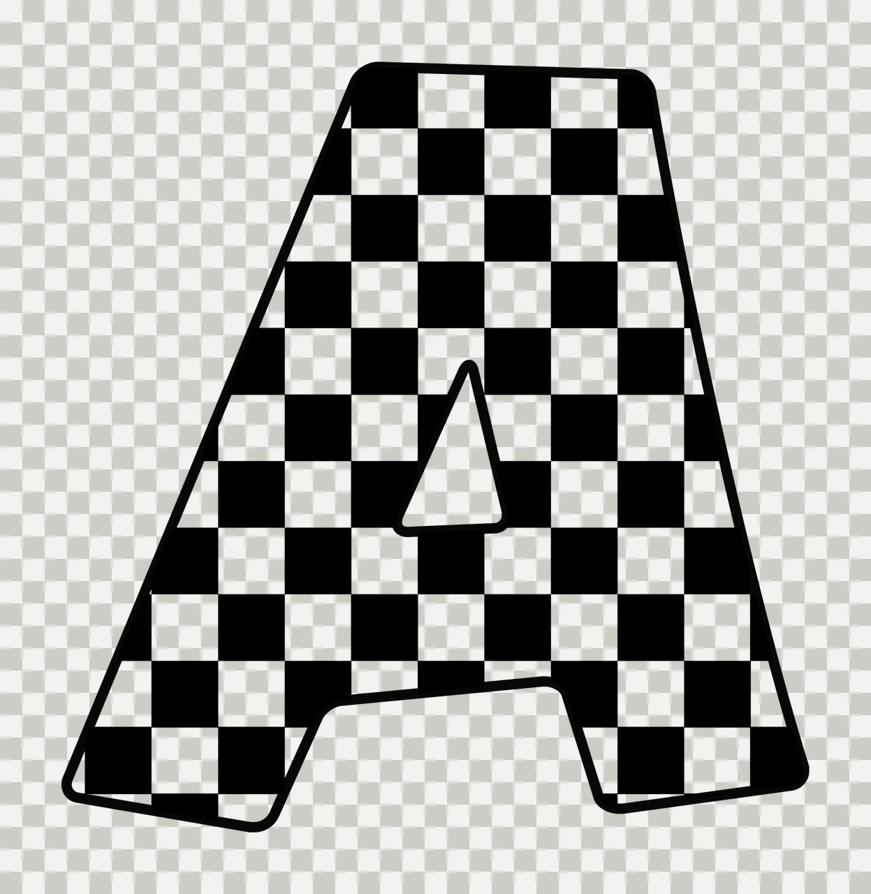 Can Glass Wrap A Letter With Checkerboard Pattern transparency and detail preview thumbnail