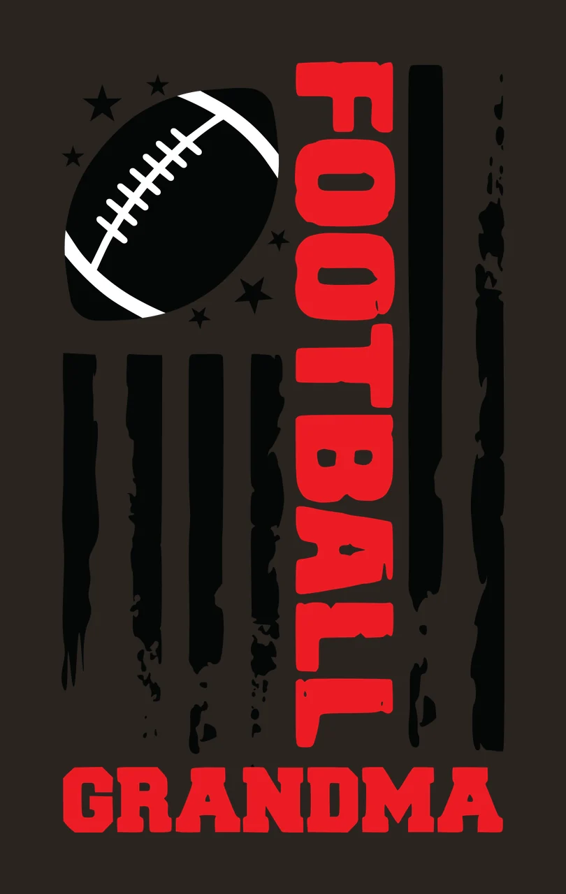 Football Grandma Distressed Graphic With Stars stripes black contrast preview thumbnail
