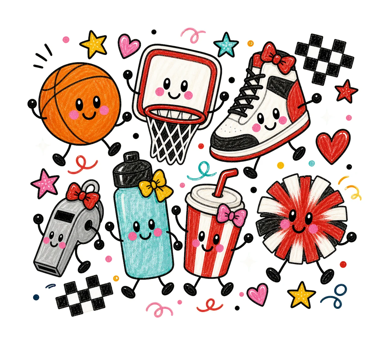 basketball game day 02 preppy checker sublimation instant