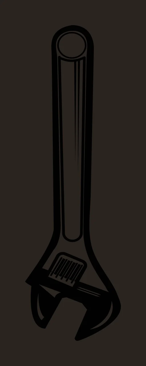 Adjustable Wrench Mechanical Tool Illustration hanging gears contrast preview thumbnail