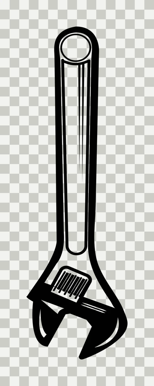 Adjustable Wrench Mechanical Tool Illustration hanging gears transparency and detail preview thumbnail