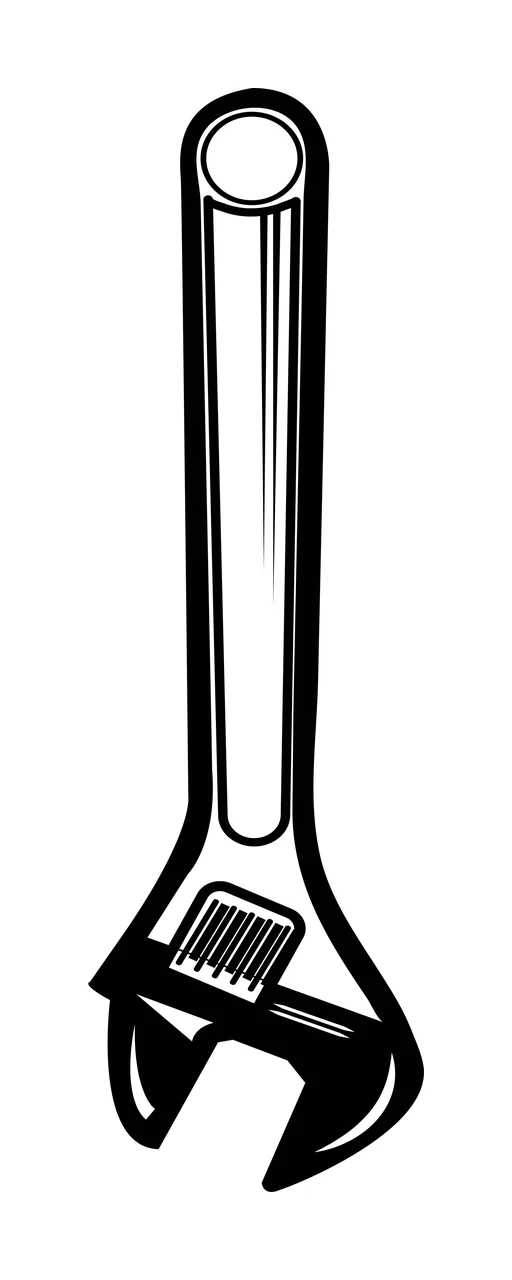 Adjustable Wrench Mechanical Tool Illustration hanging gears