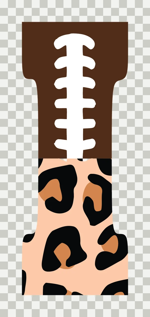 I Letter Pattern Split With Lacing And Leopard transparency and detail preview thumbnail