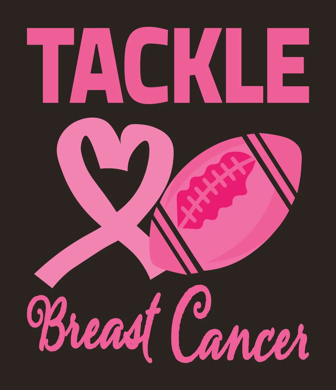 Tackle Breast Cancer Ribbon And Ball awareness symbol logo contrast preview thumbnail
