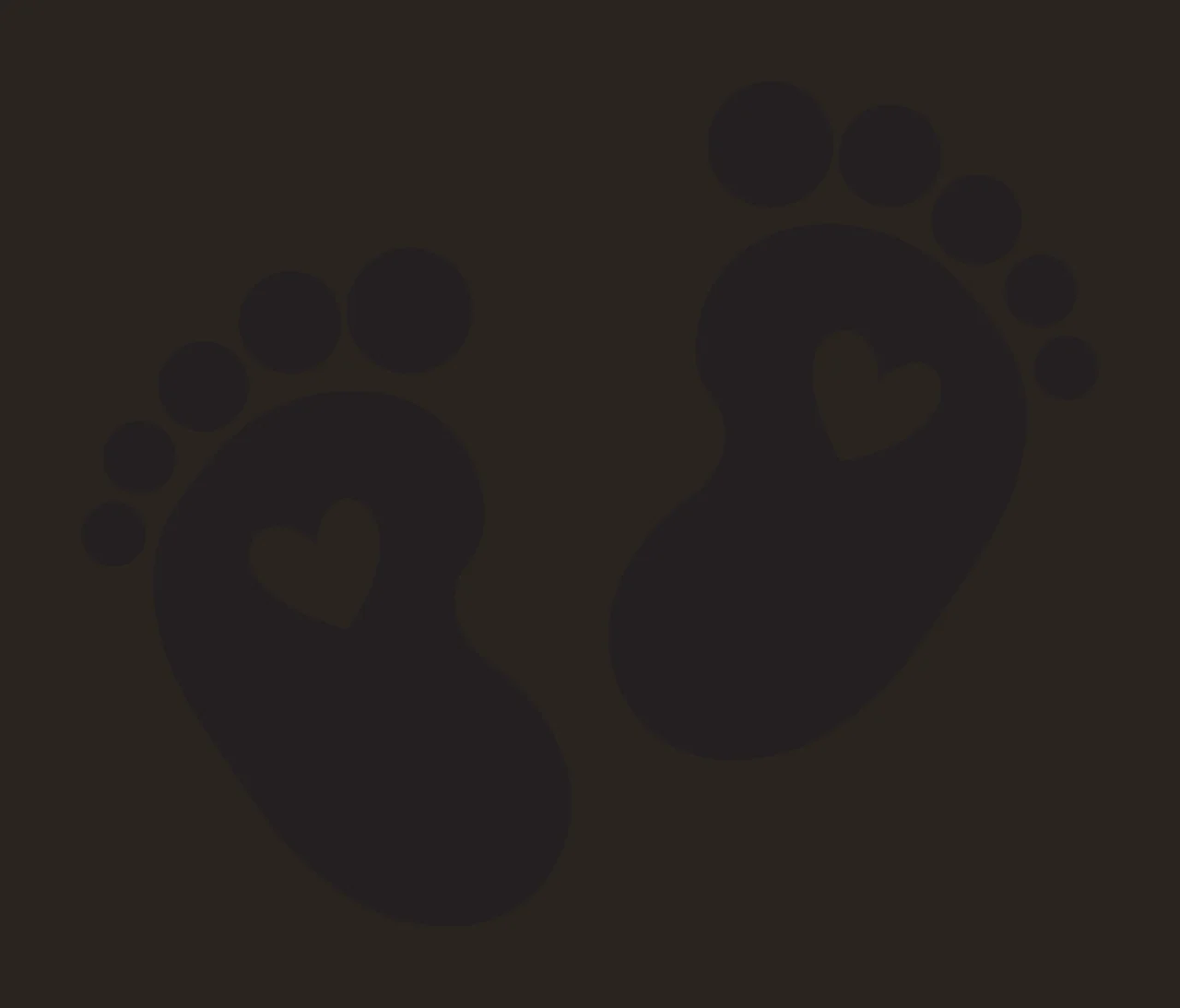 Feet Two Baby With Heart Cutouts Footprints Standing side by side contrast preview thumbnail