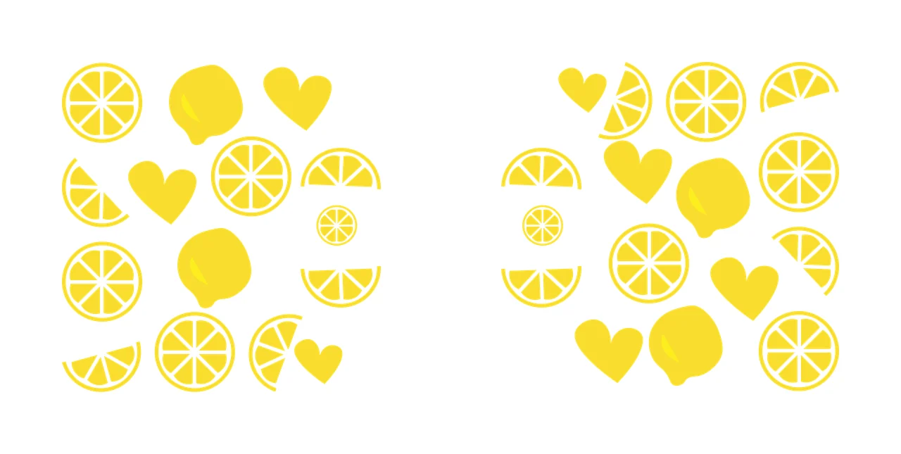 Can Glass Wrap Lemon Slices And Heart Icon citrus fruit shapes