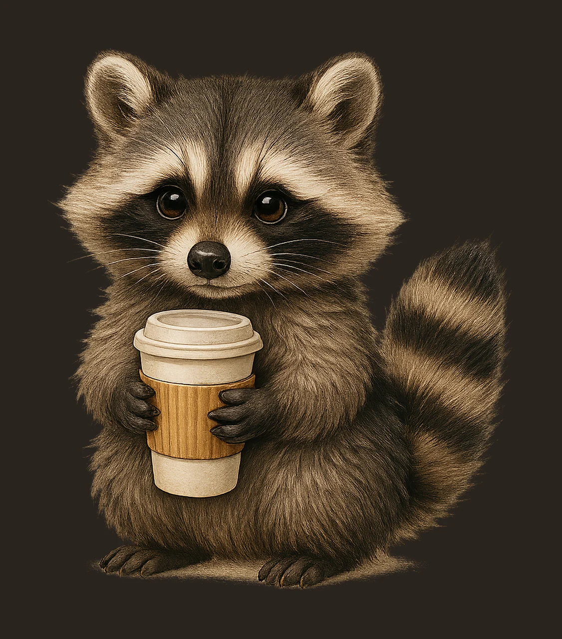 Raccoon coffee funny raccoon design animal Artwork trendy contrast preview thumbnail