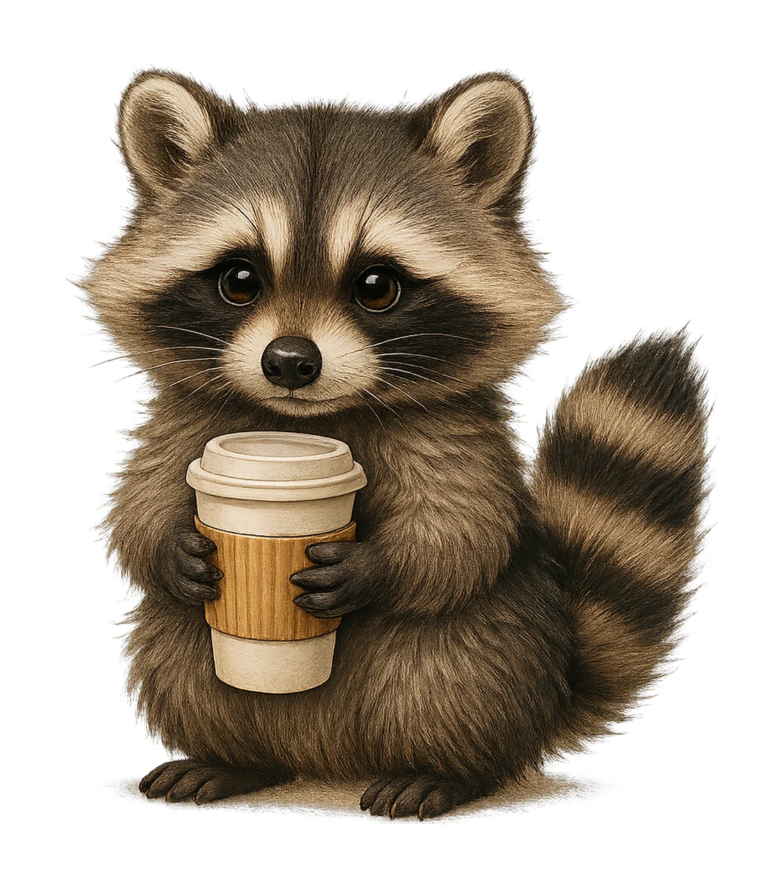 Raccoon coffee funny raccoon design animal Artwork trendy