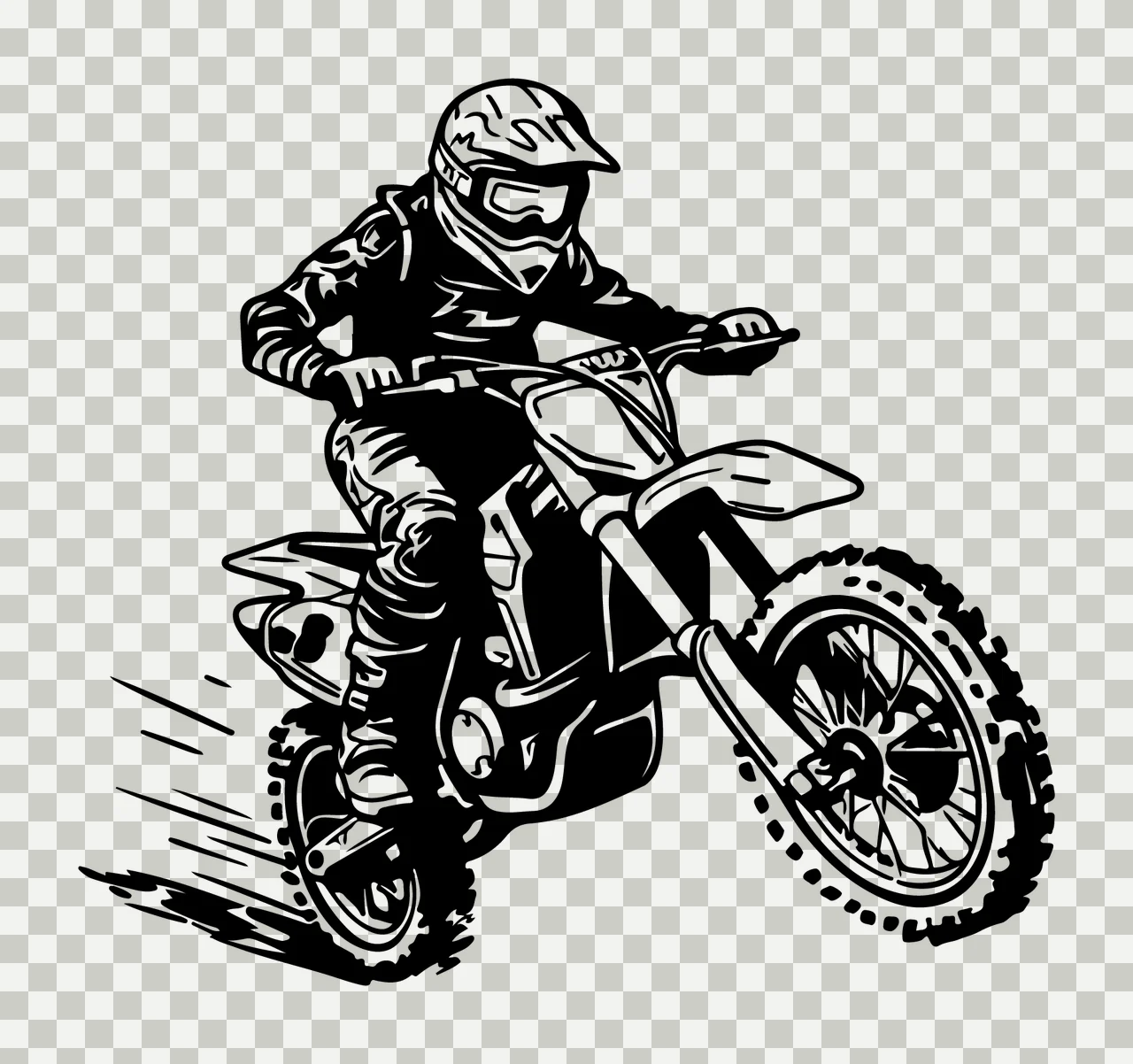 Offroad Motorcycle Rider Action Jump jumping helmet wheels transparency and detail preview thumbnail