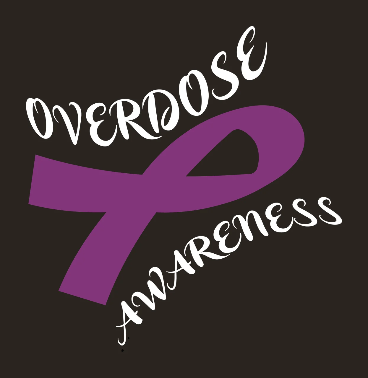Overdose Ribbon Typography Design calligraphy black plain medical contrast preview thumbnail