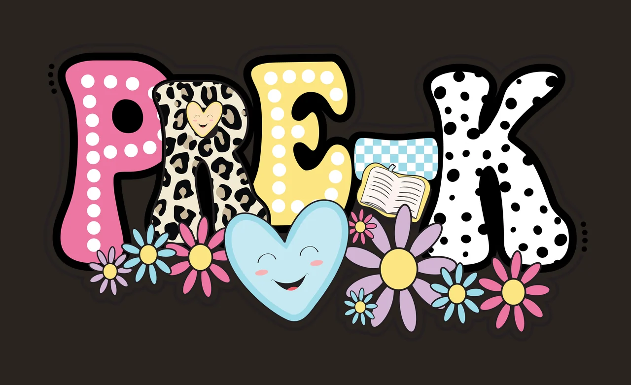Black Bubble Letter Text With White Outline displaying flowers contrast preview thumbnail