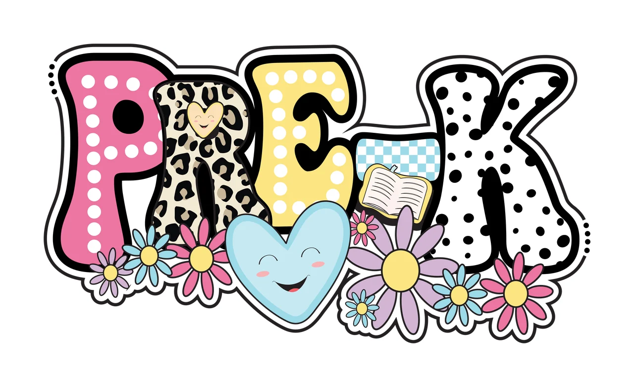 Black Bubble Letter Text With White Outline displaying flowers
