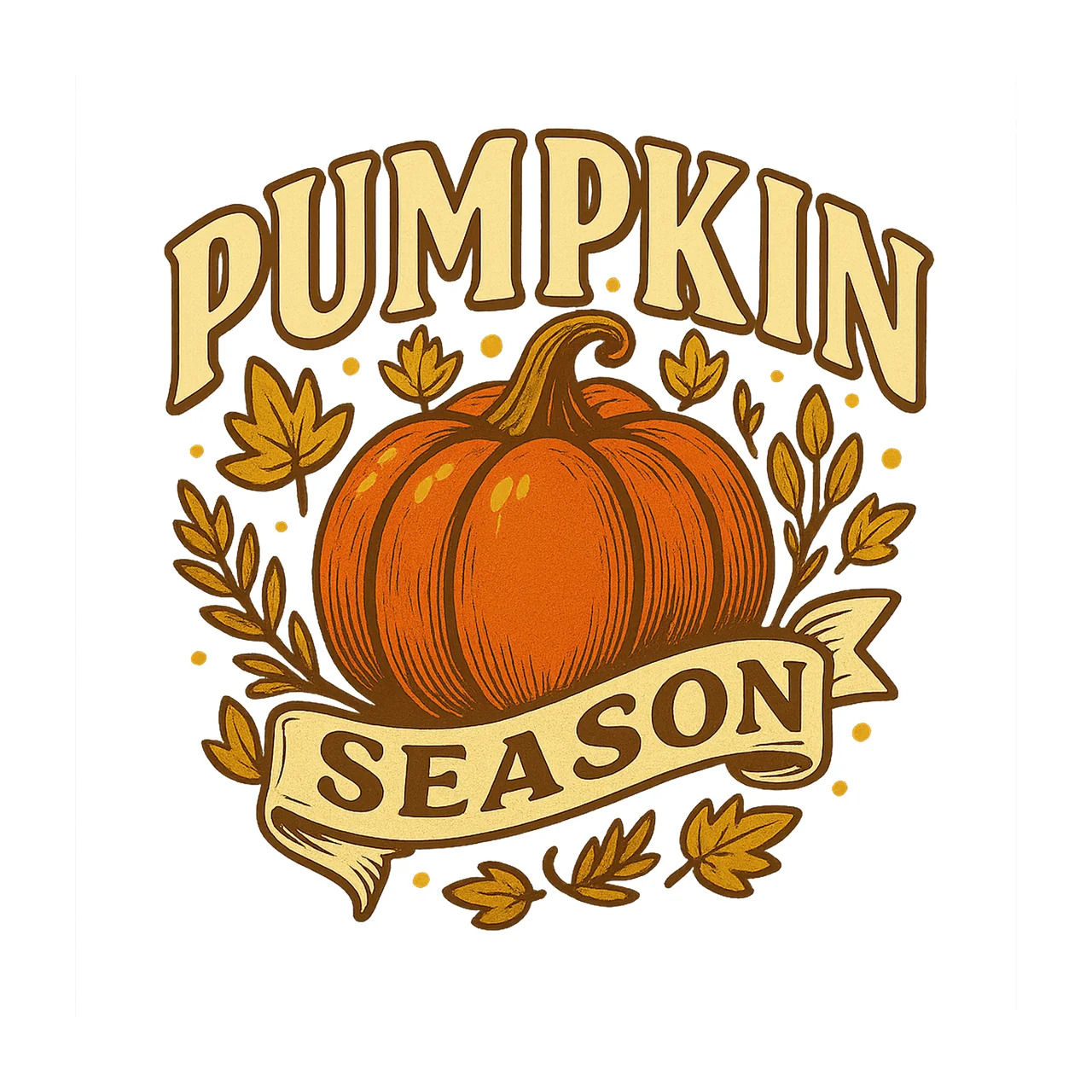 Embossed Fall Pumpkin Season Crewneck Sweatshirt Autumn