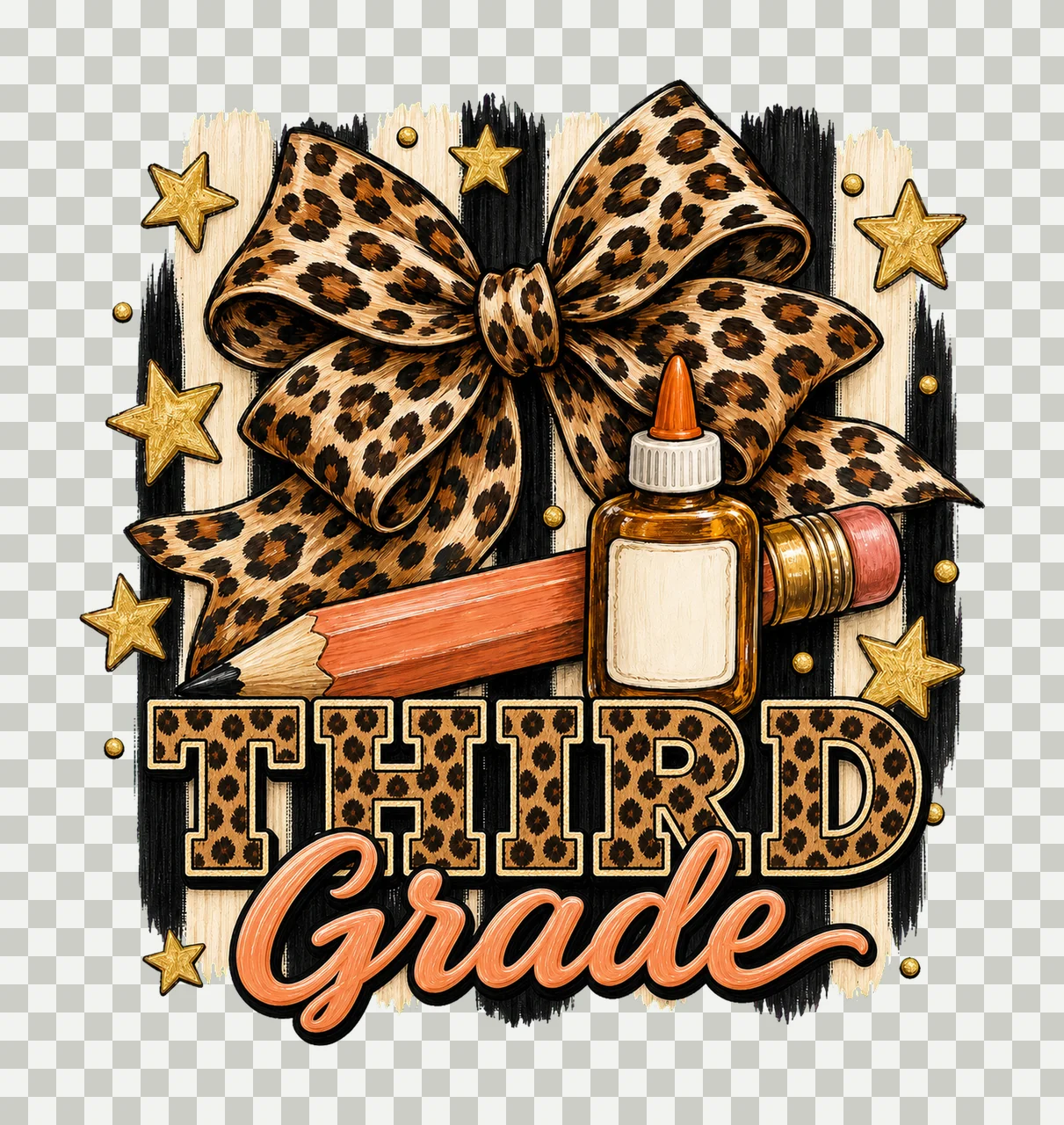 Leopard Coquette Pencil Back To School Pre Variation D transparency and detail preview thumbnail