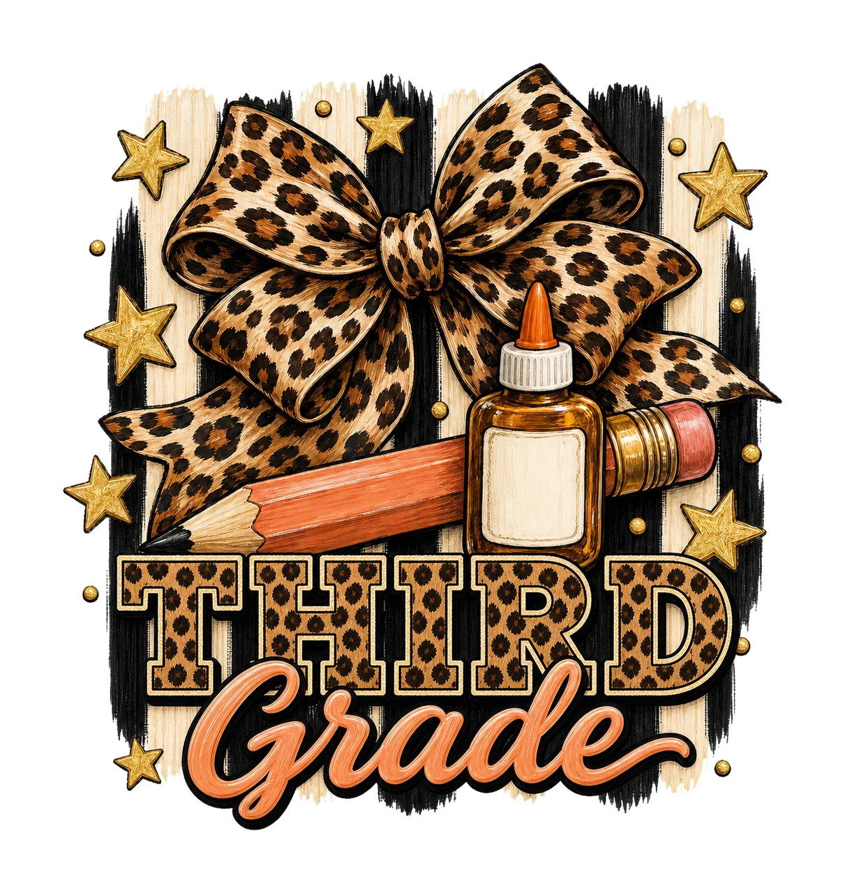 Leopard Coquette Pencil Back To School Pre Variation D