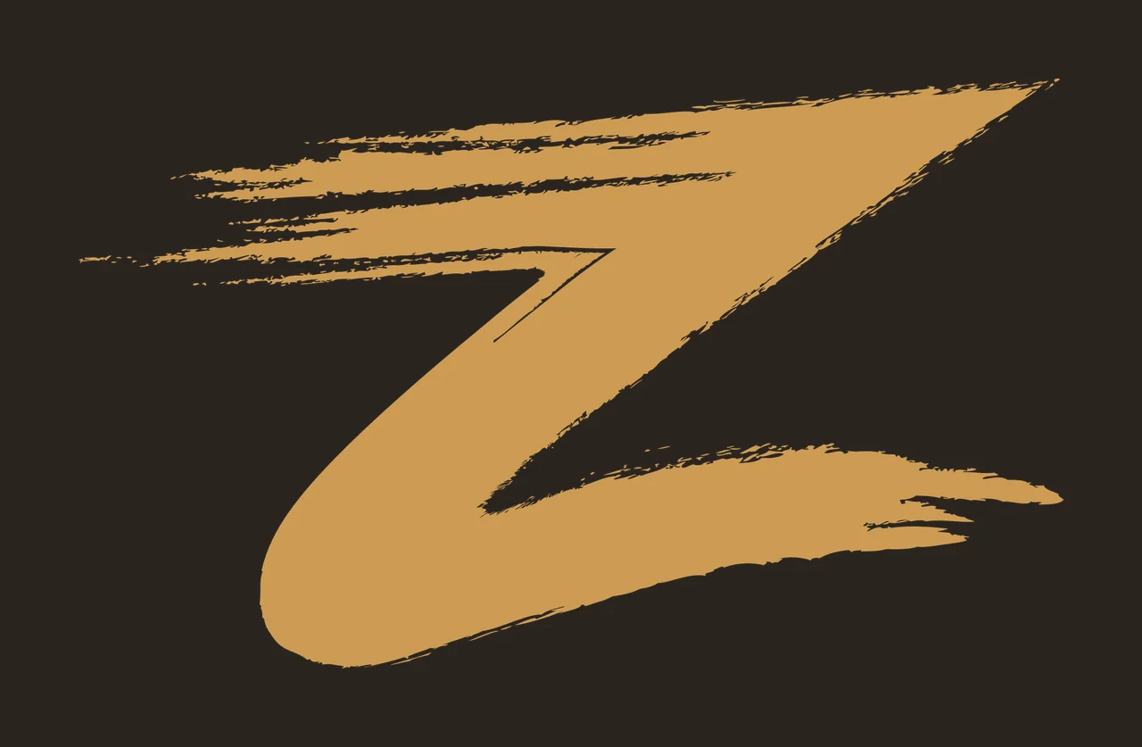 Brush Stroke Z Letter Shape forming calligraphy black white contrast preview thumbnail
