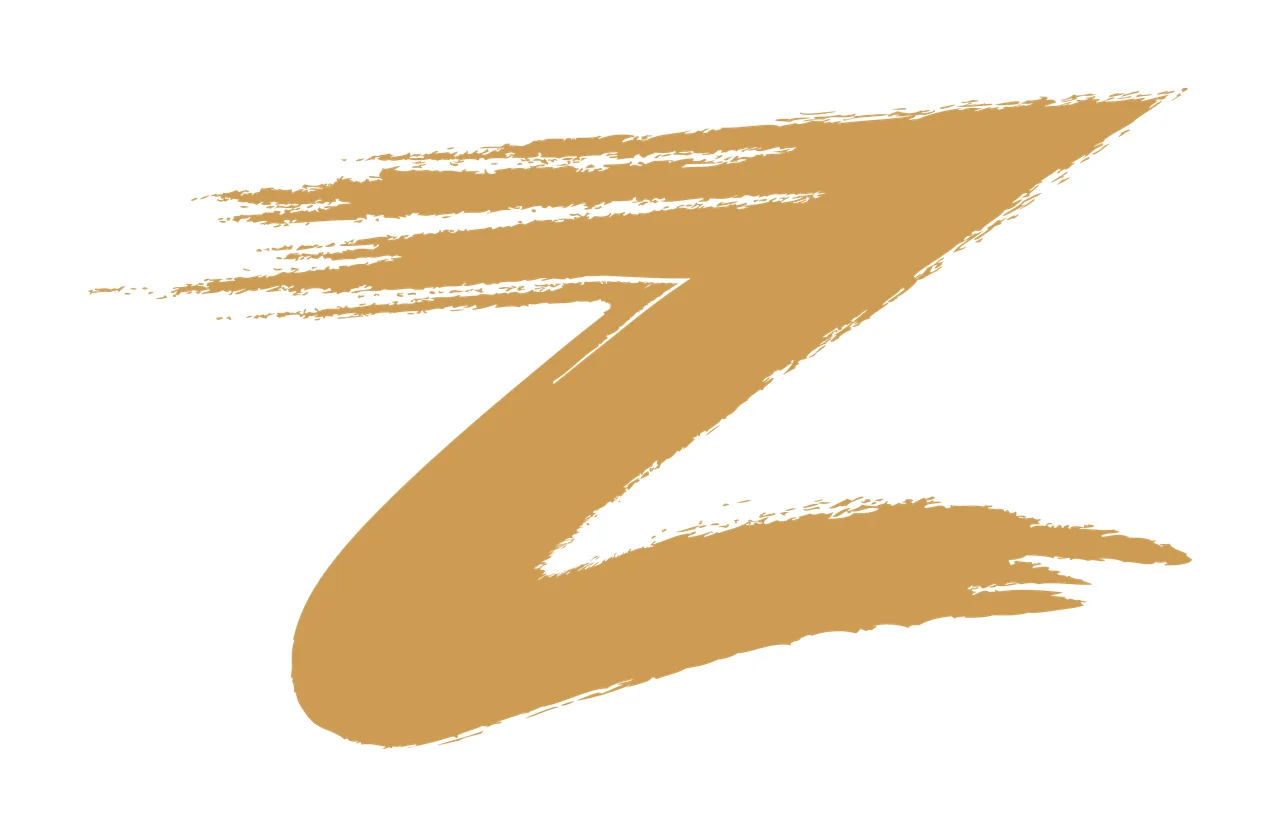 Brush Stroke Z Letter Shape forming calligraphy black white