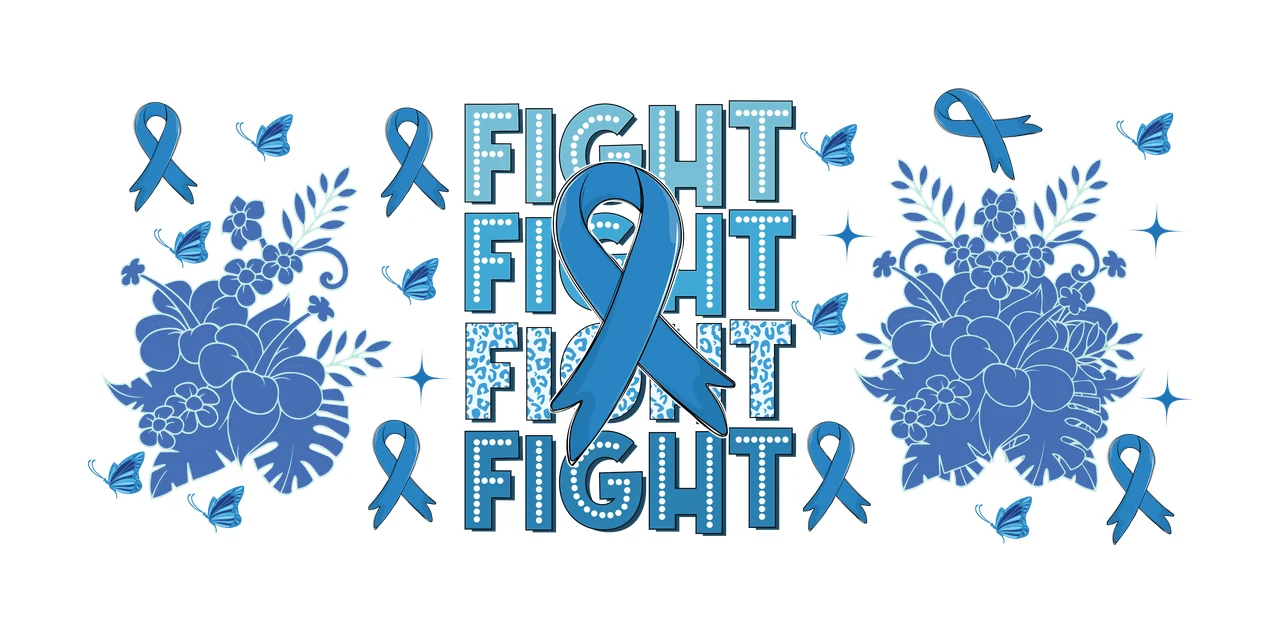 Can Glass Wrap Fight Awareness Ribbon Floral Illustration ornament