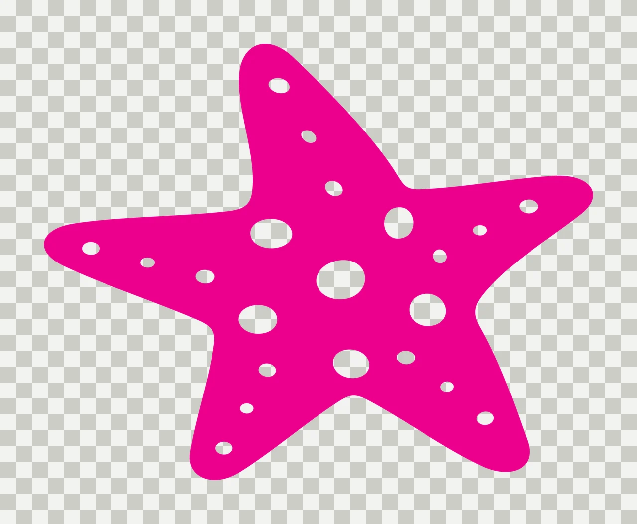 Sea Animal Solid Black Five Pointed Starfish Shape star circles transparency and detail preview thumbnail