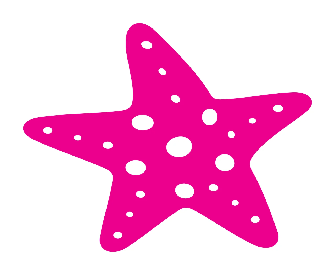Sea Animal Solid Black Five Pointed Starfish Shape star circles