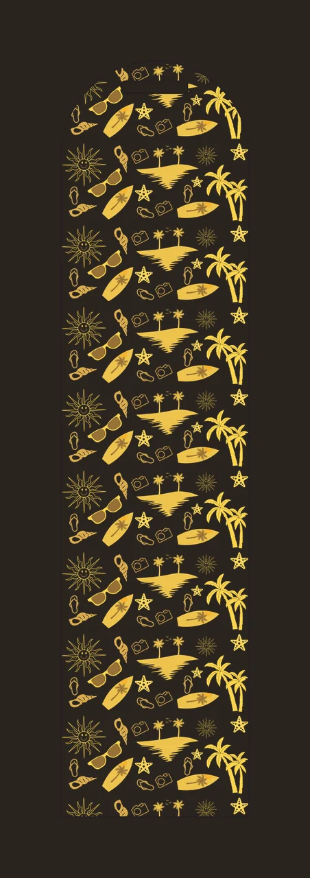 Tropical Island Silhouette Surf Pattern elements palm tree contrast preview thumbnail