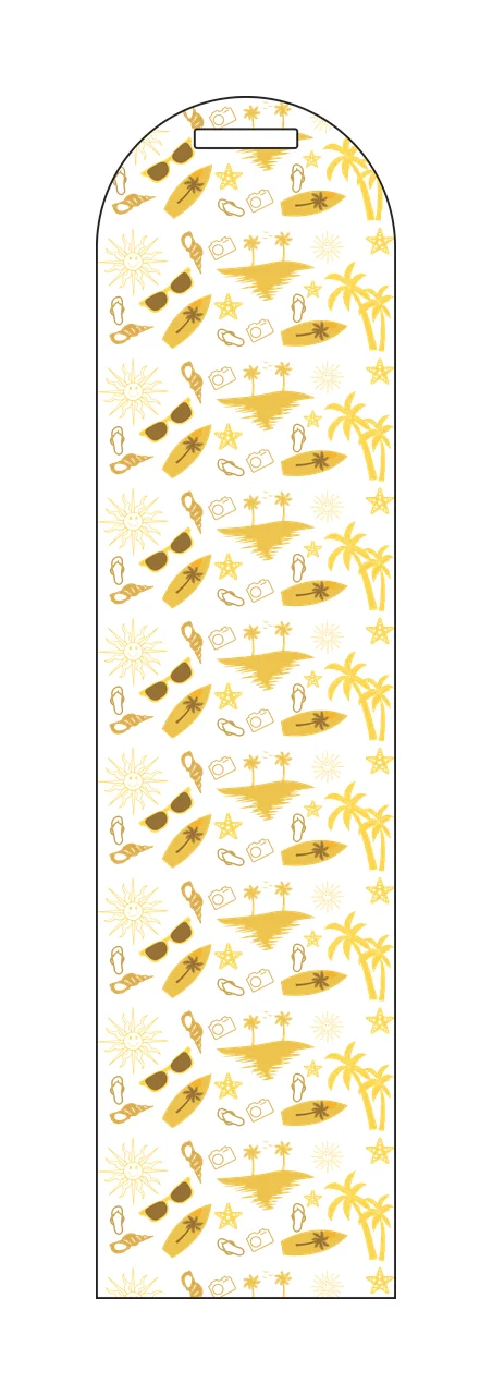 Tropical Island Silhouette Surf Pattern elements palm tree