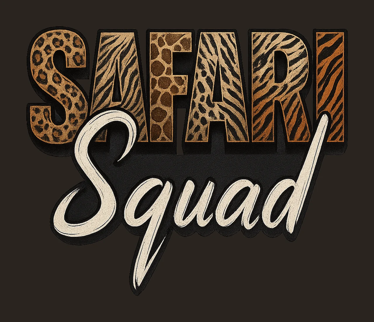 Safari Squad Animal Print Design Jungle Party Shirt contrast preview thumbnail