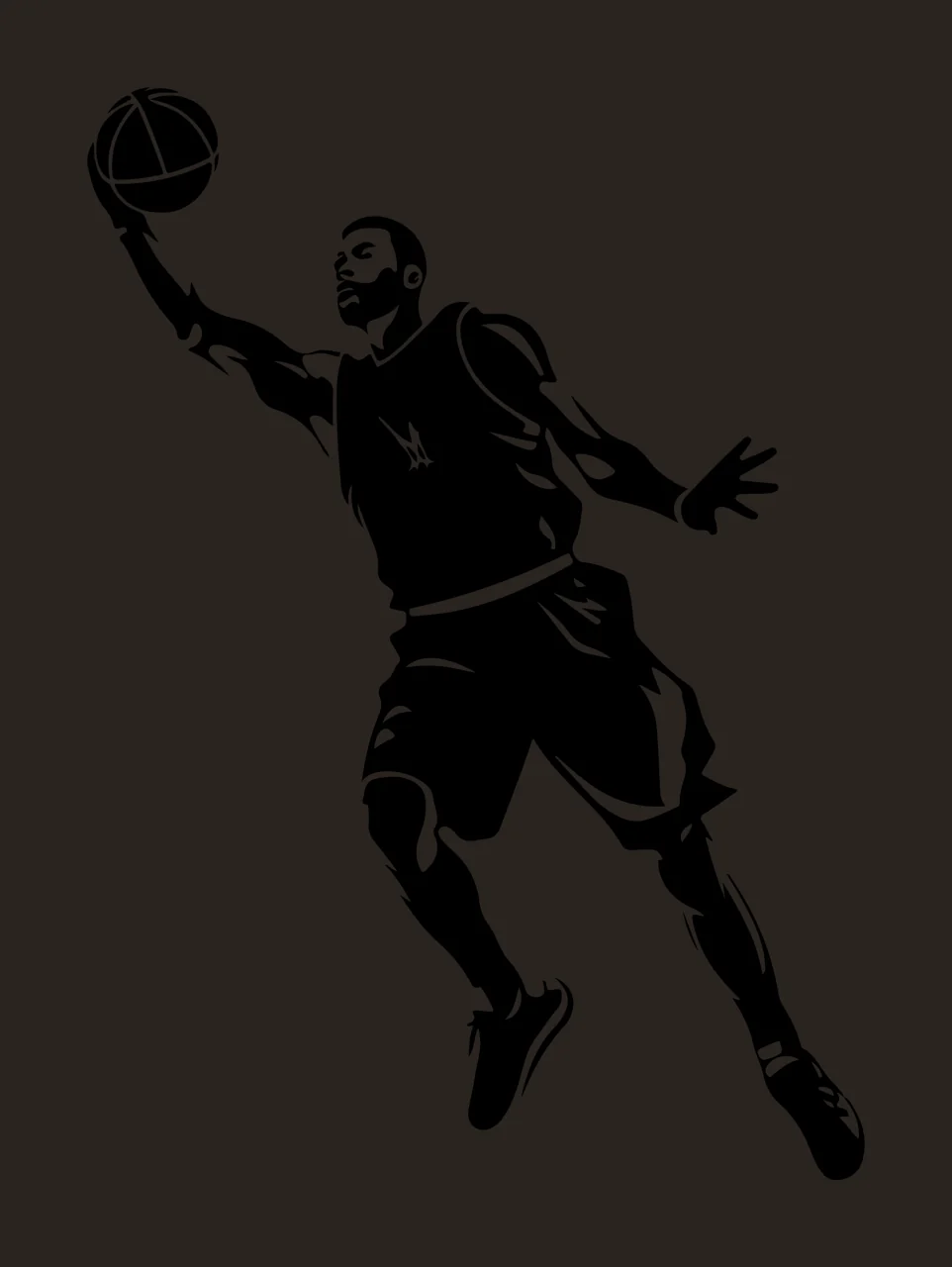 Can Glass Wrap Basketball Player Jumping With Jump contrast preview thumbnail