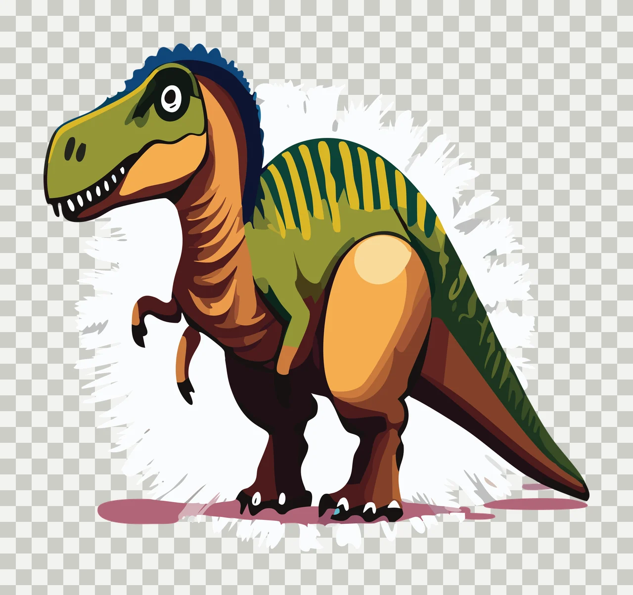 Dinosaur Skeleton Silhouette With Spiky Aura standing black transparency and detail preview thumbnail