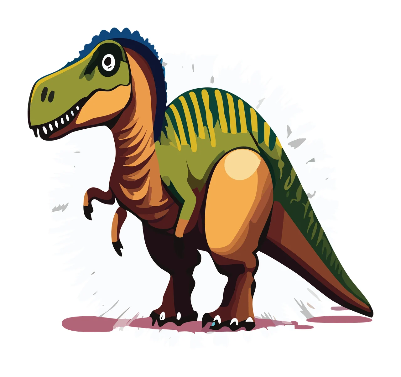 Dinosaur Skeleton Silhouette With Spiky Aura standing black