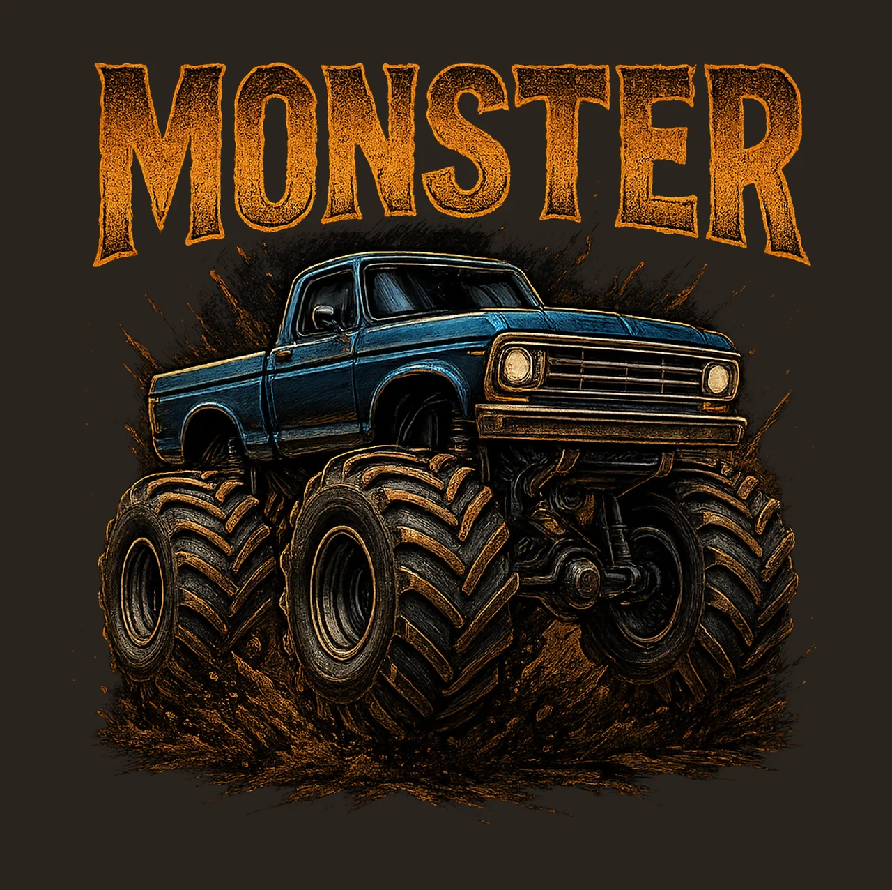 Monster Truck Colorful Offroad Car Sublimation Design contrast preview thumbnail