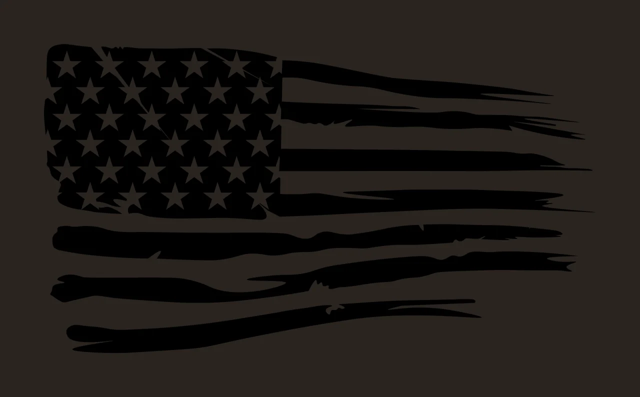 Black Flag American Distressed Graphic Element waving stars contrast preview thumbnail