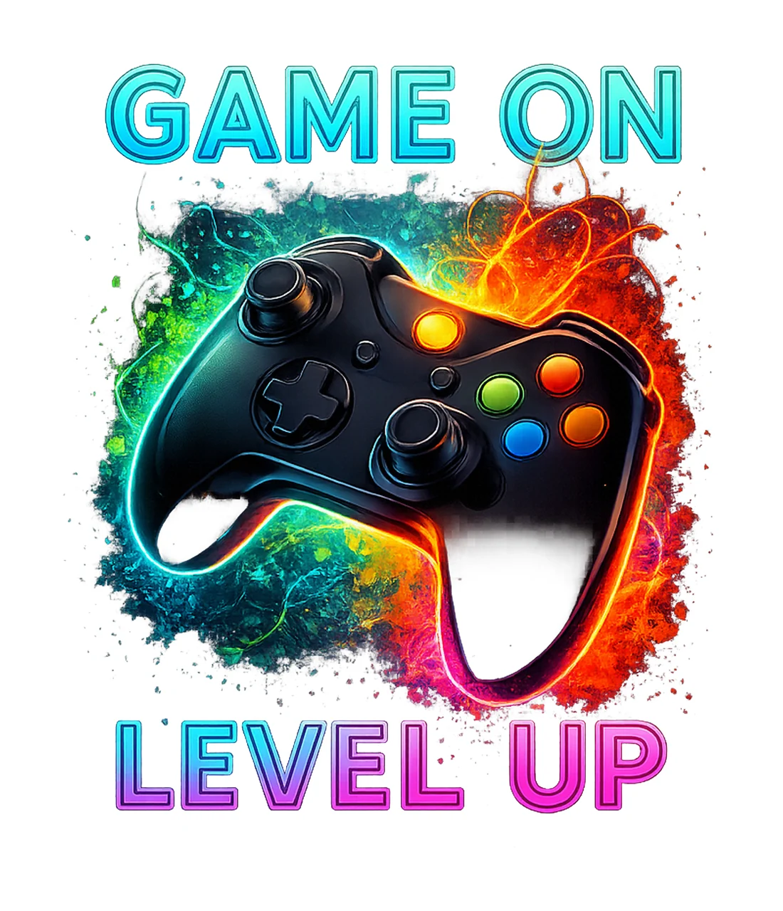 Game On Level Up Gamer Controller Sublimation Design Gaming