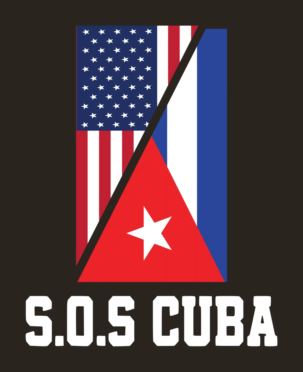 S O S Cuba Flag Emblem Design star stripes minimalist black contrast preview thumbnail