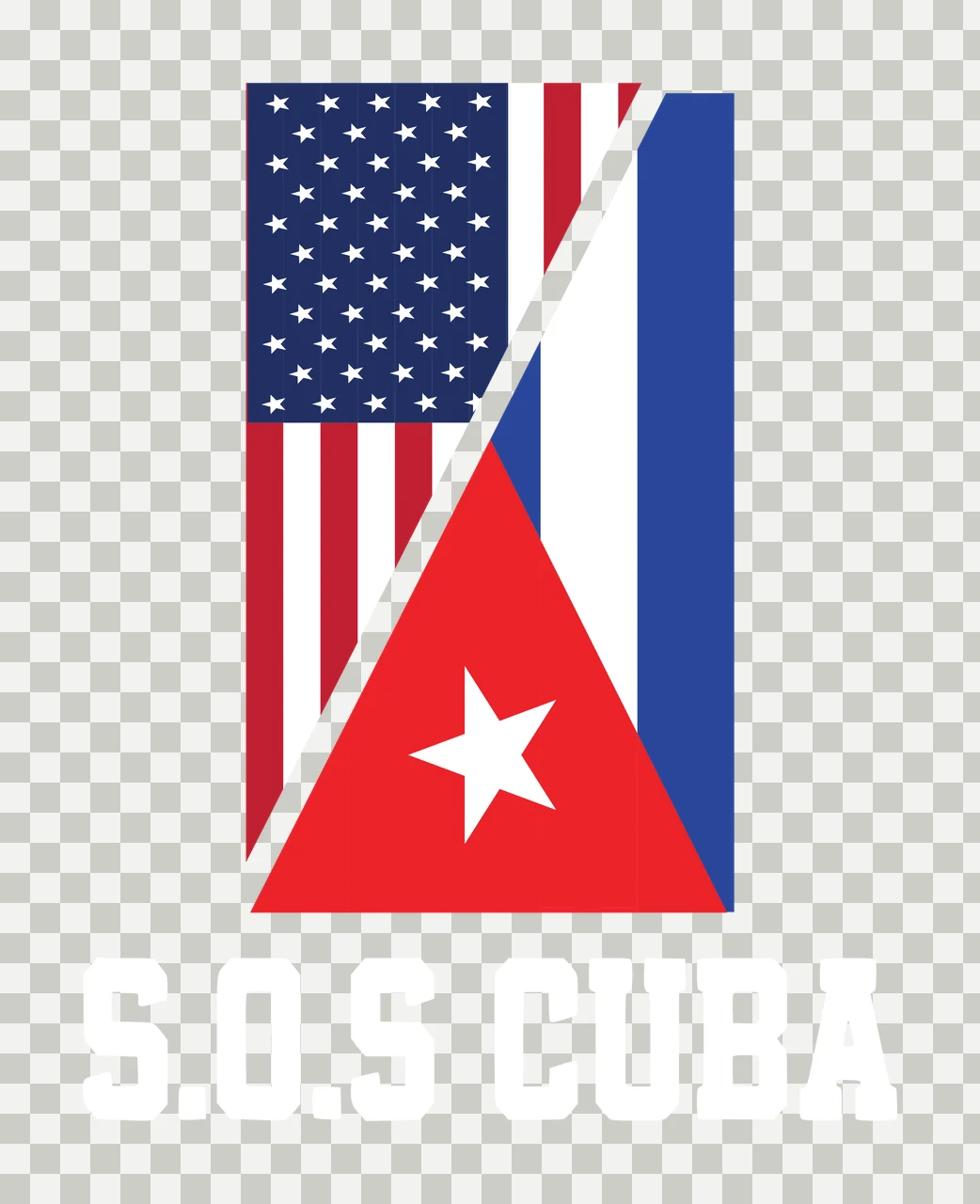 S O S Cuba Flag Emblem Design star stripes minimalist black transparency and detail preview thumbnail
