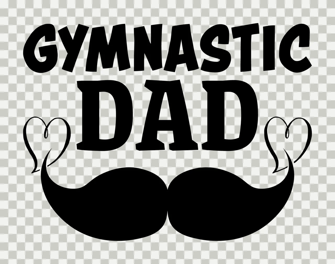 Gymnastic Dad Label With Mustache Icon transparency and detail preview thumbnail