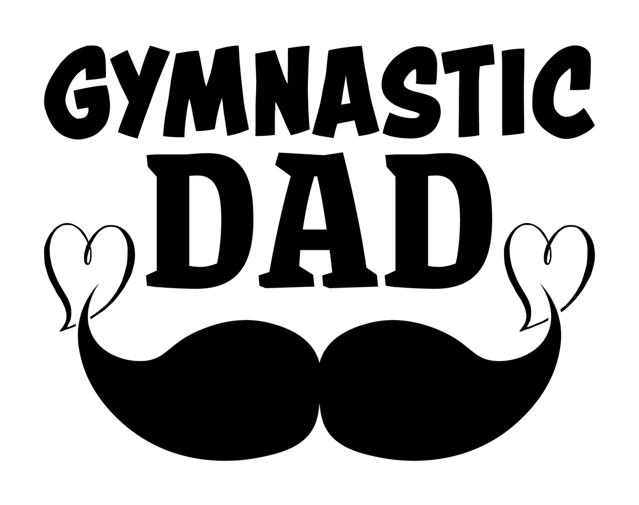 Gymnastic Dad Label With Mustache Icon