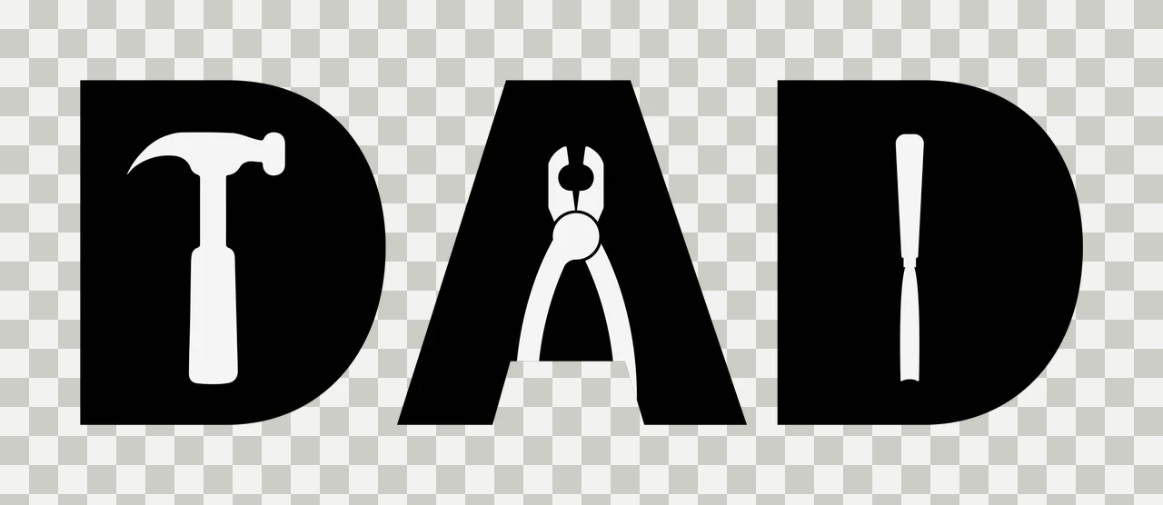 Dad Bold Sans Serif Typography Spelling The Word letters black transparency and detail preview thumbnail