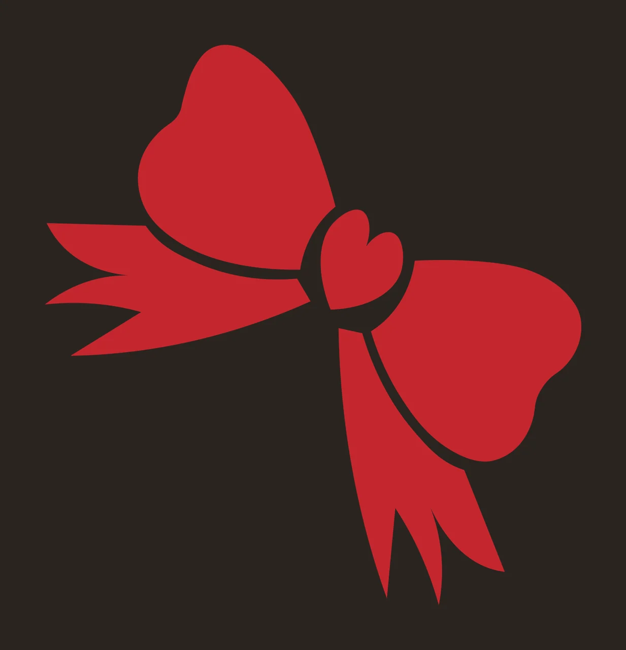 Black Decorative Ribbon Bow With A Heart Shaped white plain contrast preview thumbnail