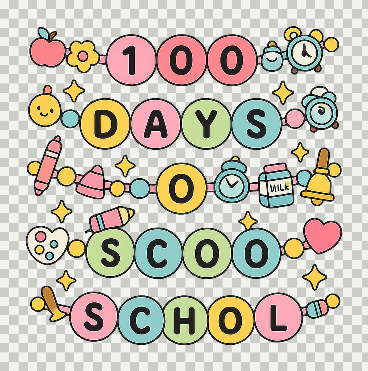 100 Days Of School Bracelet Shirt Teacher Outfit Design transparency and detail preview thumbnail