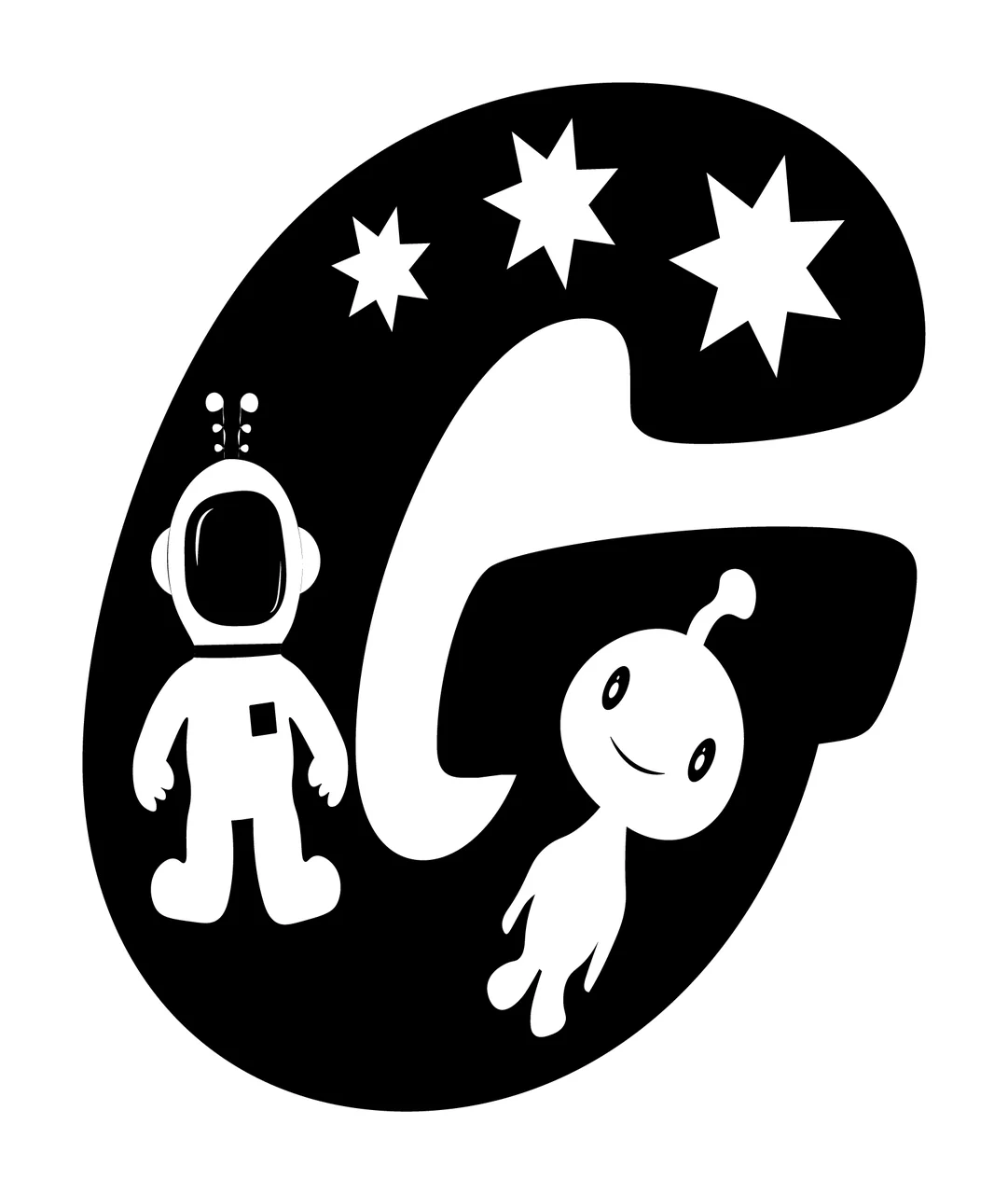 Space G Letter With Astronaut