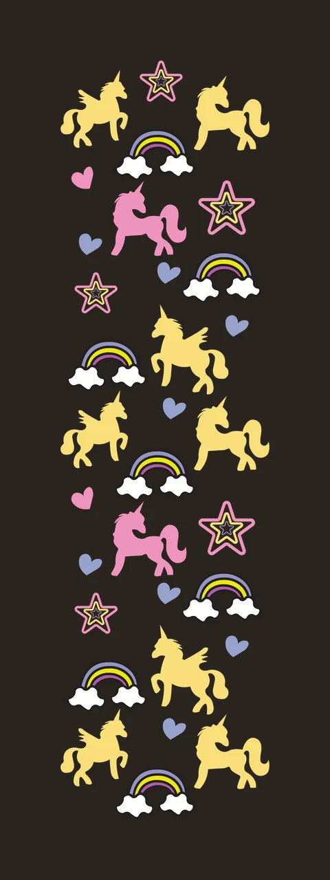 Unicorn Black Rainbow And Star Icons standing heart silhouette contrast preview thumbnail