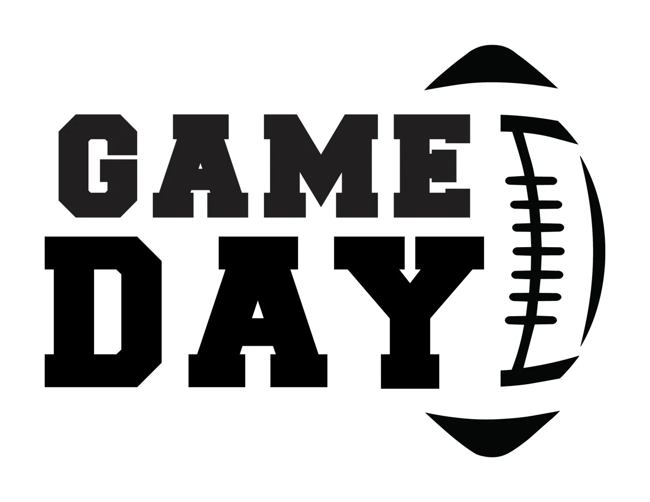 Game Day Football And Text Graphic Logo