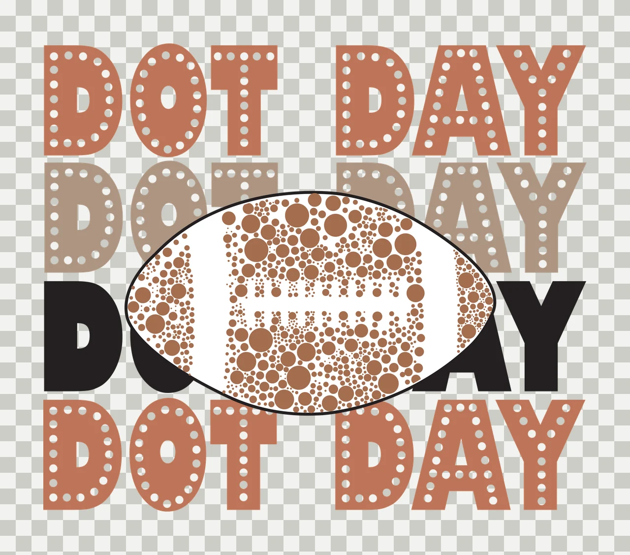 Dot Day Text With Center Blockage oval dots black white letters transparency and detail preview thumbnail