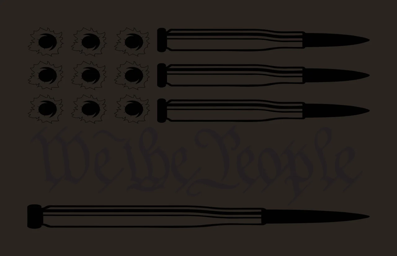 We The People Text With Ammunition bullets bullet holes monochrome contrast preview thumbnail