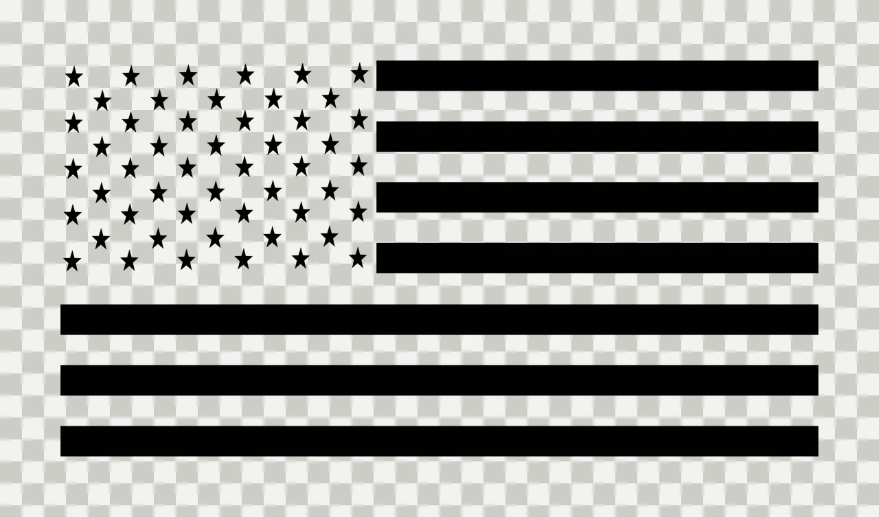Flag A Black Silhouette Of The American stars stripes white transparency and detail preview thumbnail