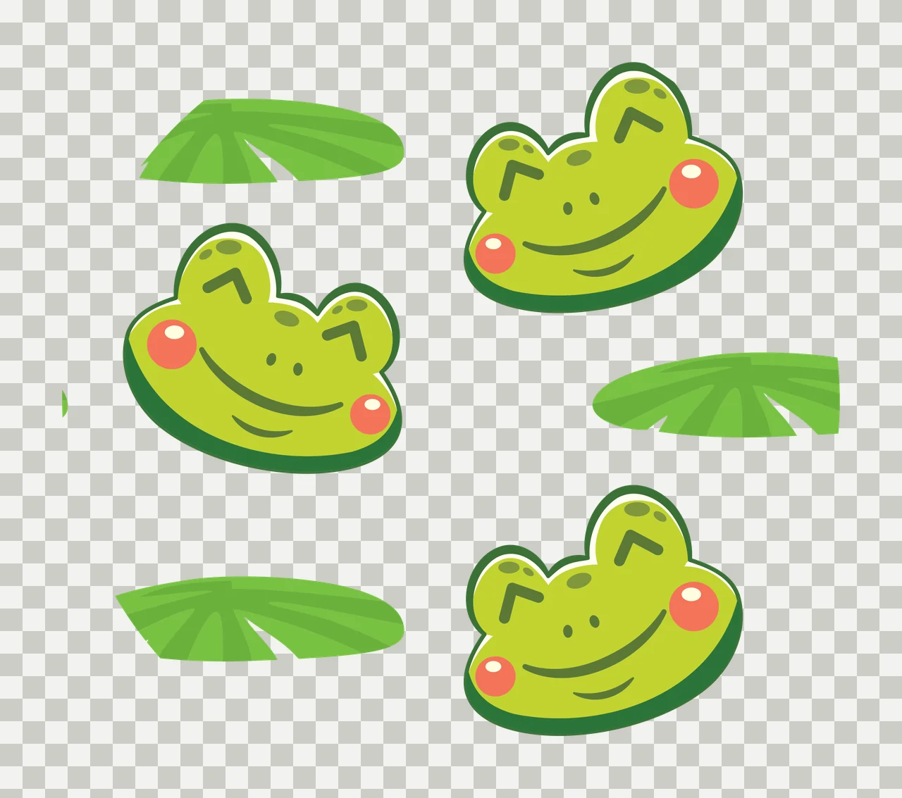 Keychain Frog Heads And Lily Pads Pattern frogs circles linear transparency and detail preview thumbnail