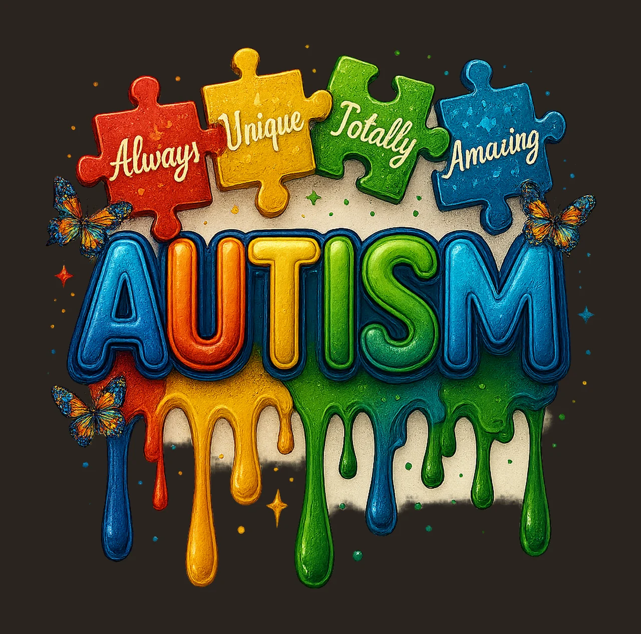 Autism Puzzle Autism Awareness Design Support Ribbon Artwork contrast preview thumbnail
